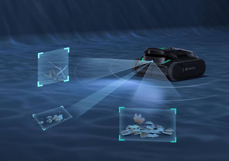 Robot de piscine intelligent : Reconnaissance et aspiration des déchets en toute efficacité.